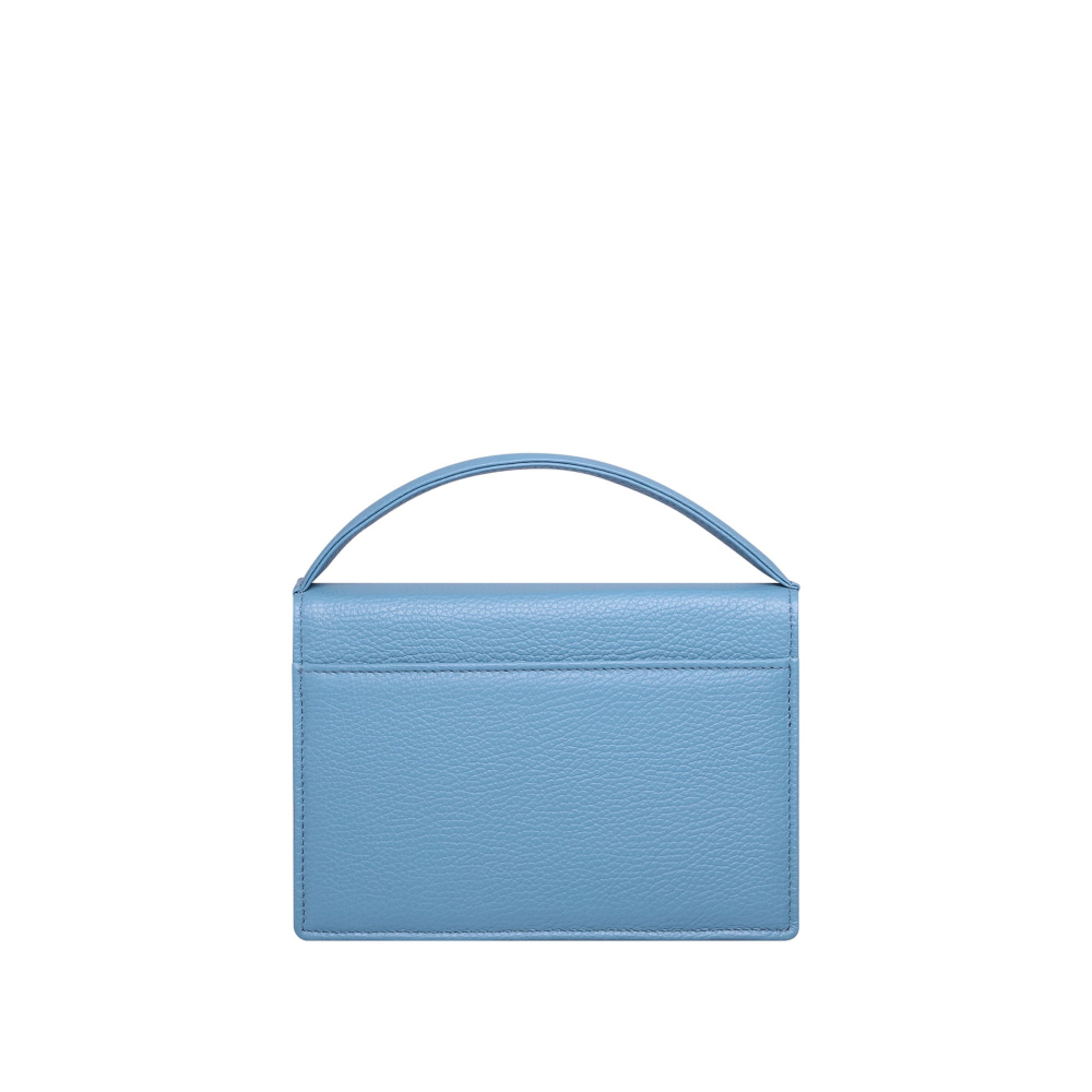 Small Handle Bag made of grained calfskin light blue